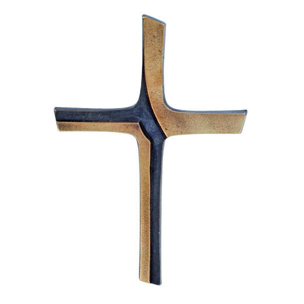 Kors i bronze, delvist patineret