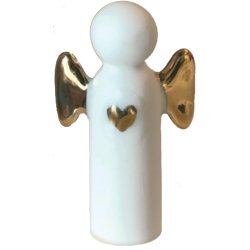   Engel i porceln med vinger i guld eller slv