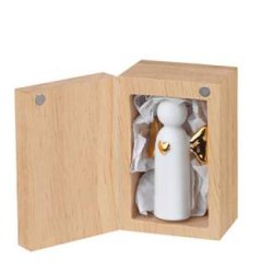   Engel i porceln med vinger i guld eller slv