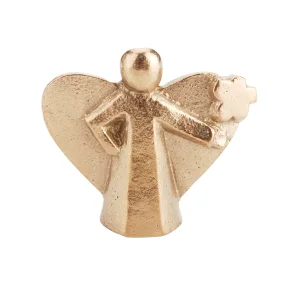 Englefigur i bronze: Glad og velsignet