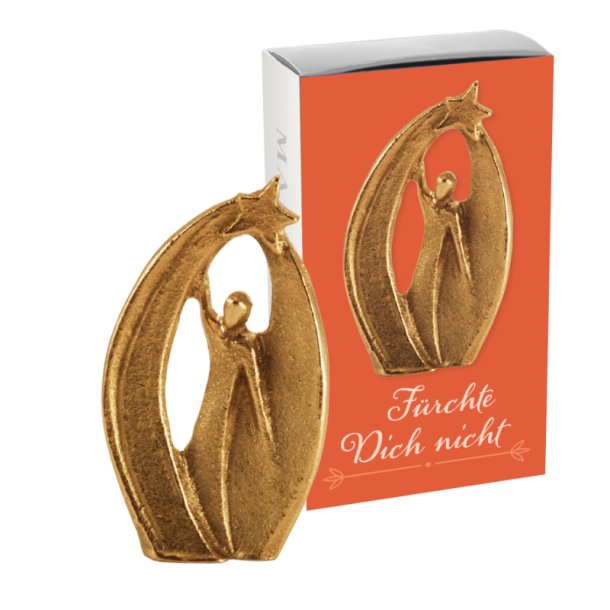 Engel med stjerne, massiv bronze