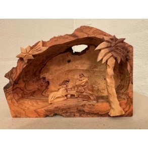 Julekrybbe i oliventr, medium