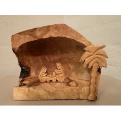 Julekrybbe i oliventr, medium