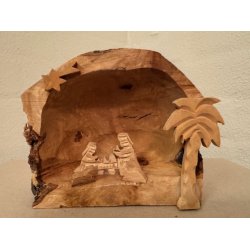 Julekrybbe i oliventr, medium