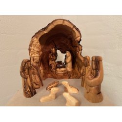 Julekrybbe i oliventr, stor