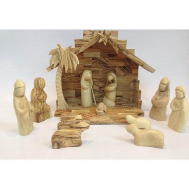 Julekrybbe i oliventr