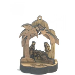 Julekrybbe i oliventr, miniature