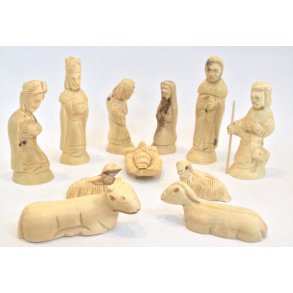 St af 11 figurer til julekrybbe